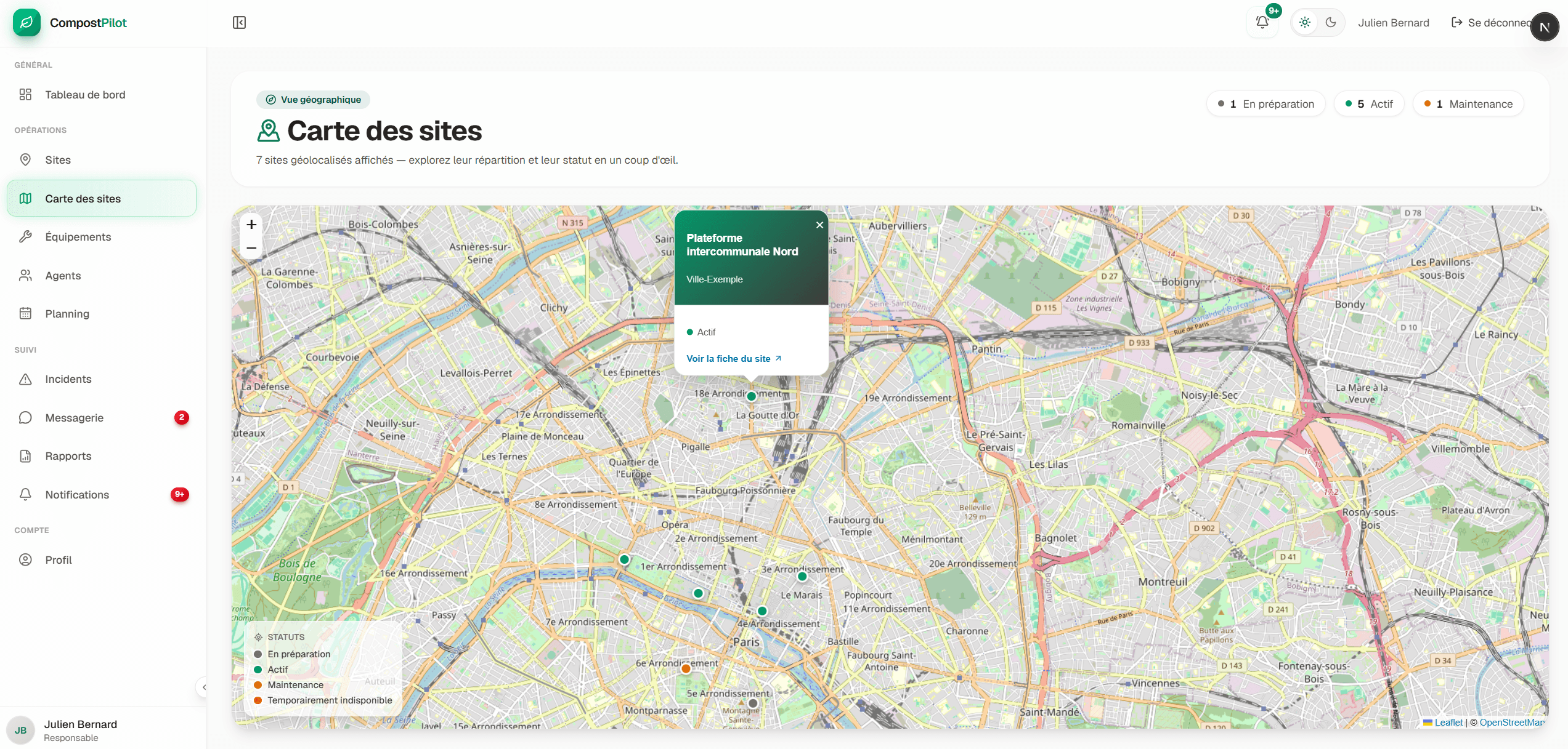 Carte interactive des sites de compostage
